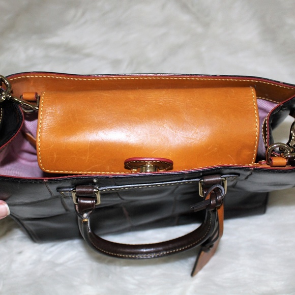 Dooney & Bourke "Janine" Satchel Dark Brown - Picture 7 of 14